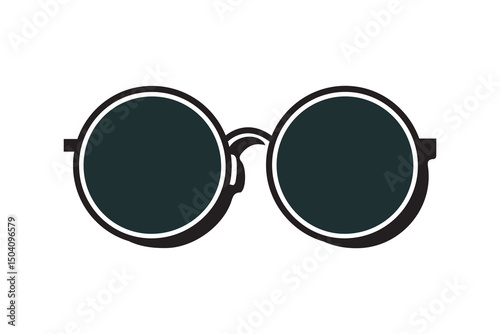 Sunglass silhouette art vector on white background