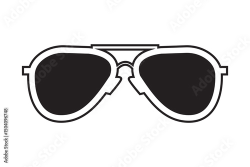 Sunglass silhouette art vector on white background