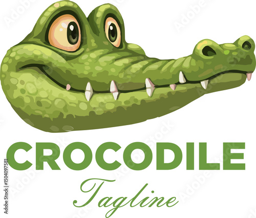 Vector of crocodile logo design illustration. Wild Animals. Reptile. Easy editable layered vector illustration