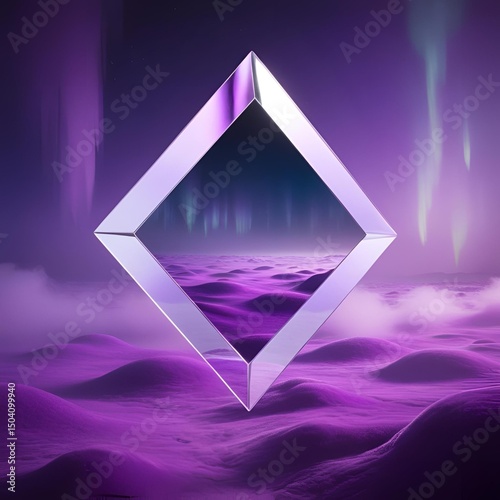 Abstract blue triangles form a shiny 3D geometric design