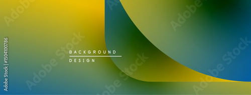 Abstract gradient design. Yellow, green, blue hues blend smoothly. Minimalist text reads background design. Modern aesthetic.
