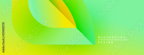 Gradient background features overlapping curved shapes. Yellows, greens create vibrant, modern visual effect. Text reads background design.