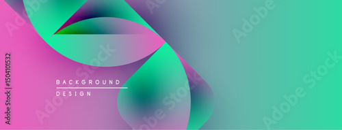 Abstract fluid shapes blend pink, turquoise hues. Gradient background suggests modern design, dynamic flow. Text reads background design.