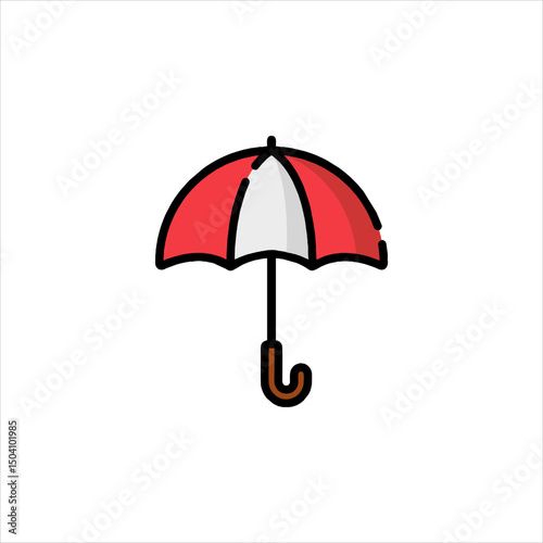 red umbrella isolated on white