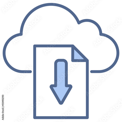 Cloud Backup Blue Icon