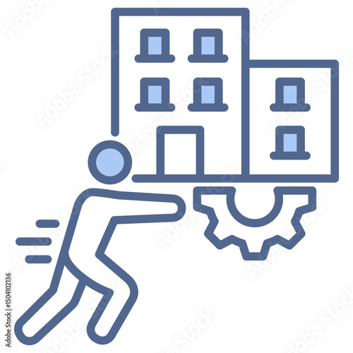 Infrastructure Resilience Blue Icon