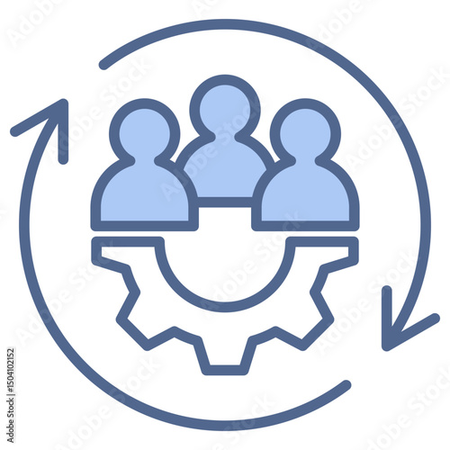 Workforce Continuity Blue Icon