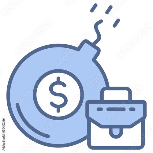 Business Risk Blue Icon