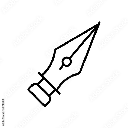 Pen nib illustration, line art style, for design projects