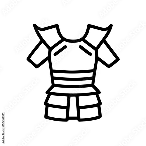 Samurai armor line art illustration, for websites and presentations