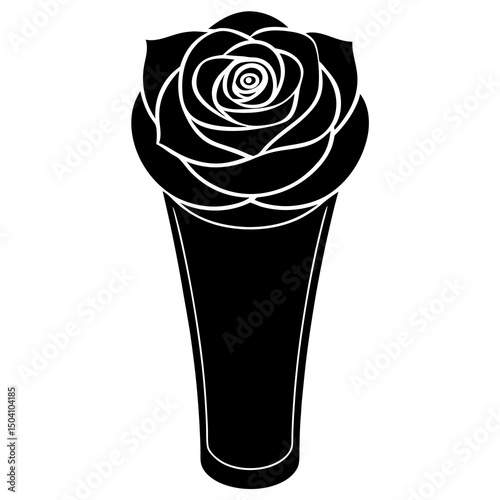 black and white rose