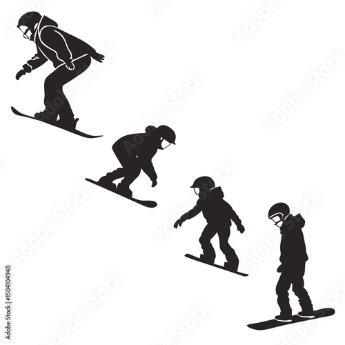Skiing and Snowboarding Thin Line Icons - Editable Stroke