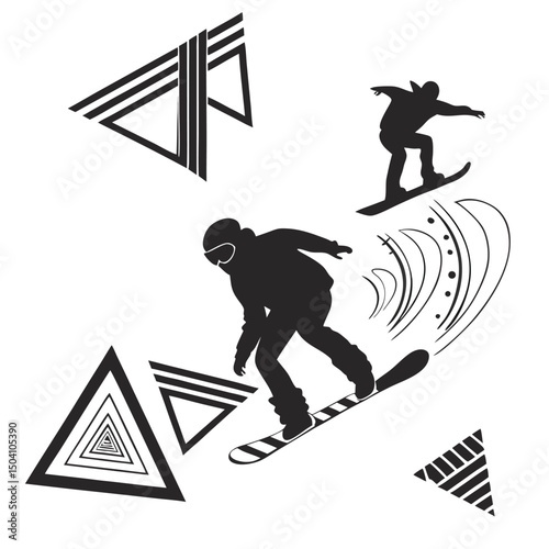 Skiing and Snowboarding Thin Line Icons - Editable Stroke