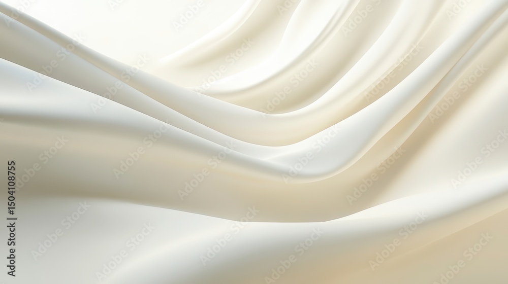 Obraz premium Elegant ivory silk fabric waves with soft folds, perfect for backdrops and overlays