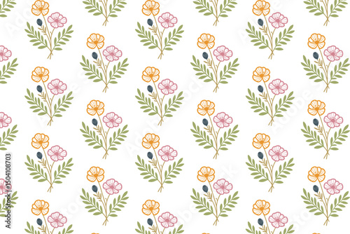 wrapping paper floral, seamless rose pattern, trendy textile texture, line art sketch print, cotton flower design

