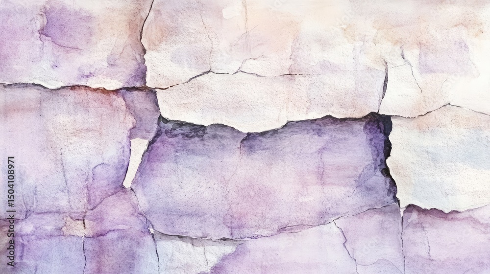 Fototapeta premium Abstract watercolor painting of cracked stone.