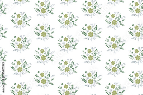 cotton flower outline, seamless floral print, stylish textile pattern, table top fabric sketch, nature inspired drawing

