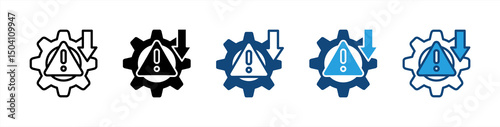 Risk Reduction Strategies icon sheet multiple style collection