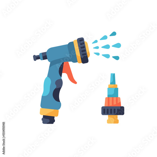 Garden watering spray nozzle with interchangeable attachments  