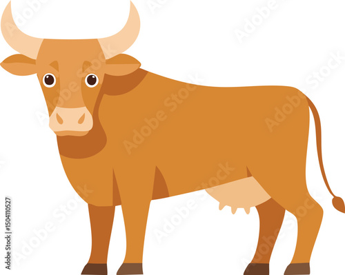 cow on white background