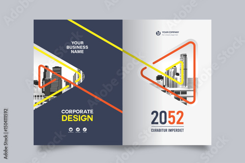 City Background Business Book Cover Design Template