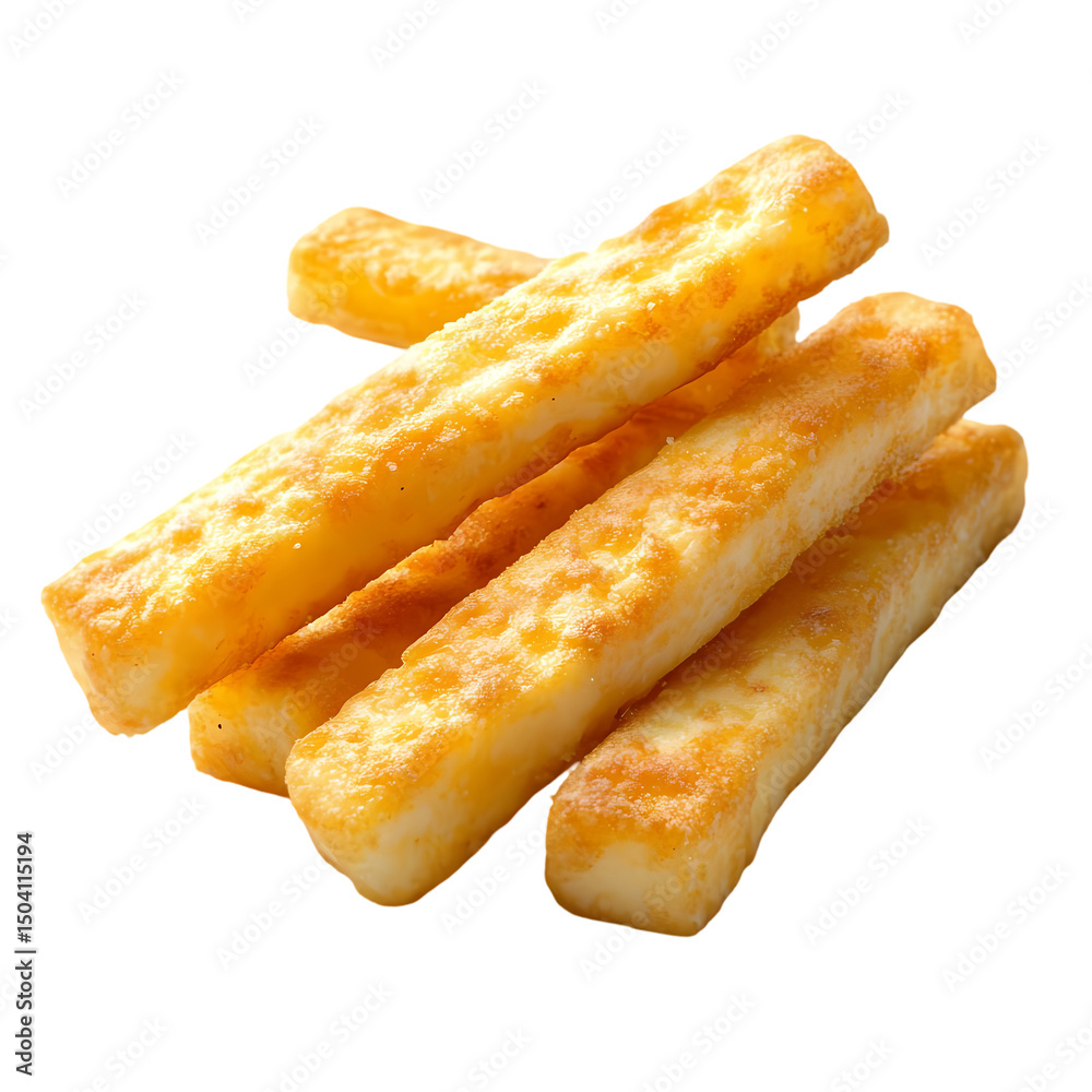 Crispy Golden Fried Fish Sticks A CloseUp View isolated on transparent background Crispy Golden Fried Fish Sticks A CloseUp View isolated on transparent background