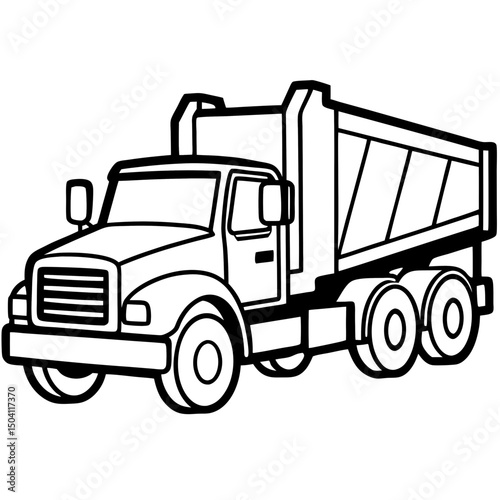 Asphalt Distributor Truck Vector on White Background