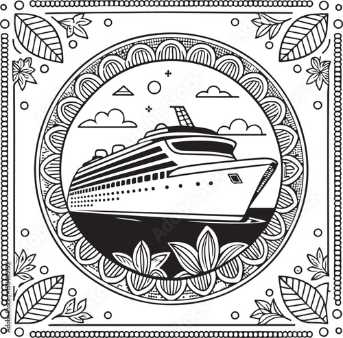 Vector illustration of a nautical vessel for sea travel and vacation