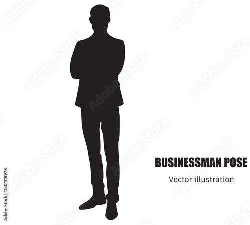 Stylish middle aged business man, mature professional executive, businessman leader fashion model wearing suit looking at camera isolated on white background posing for vertical full body portrait.