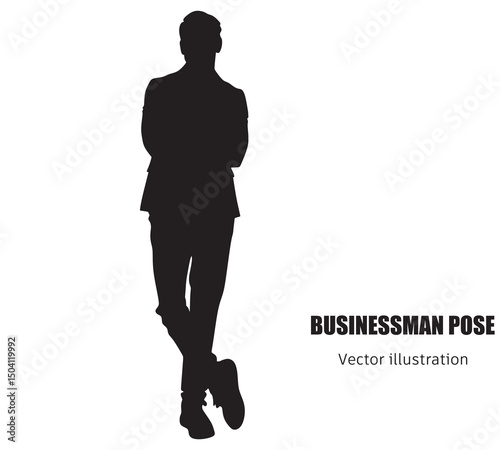 Stylish middle aged business man, mature professional executive, businessman leader fashion model wearing suit looking at camera isolated on white background posing for vertical full body portrait.
