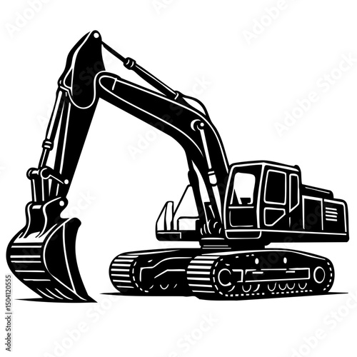 Excavator Vector SVG Clipart illustration