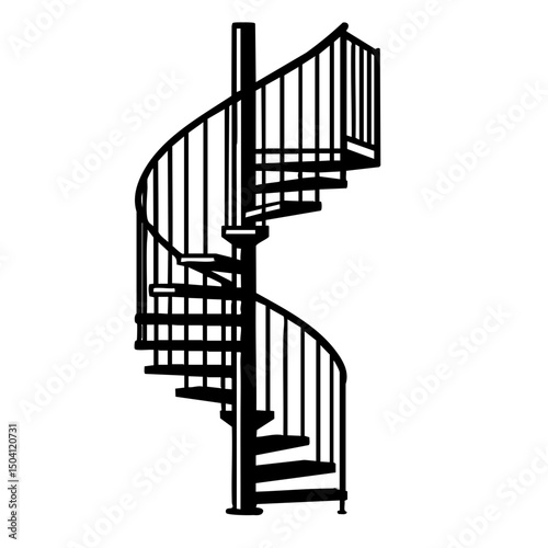 Circle Stairways Vector SVG Clipart illustration
