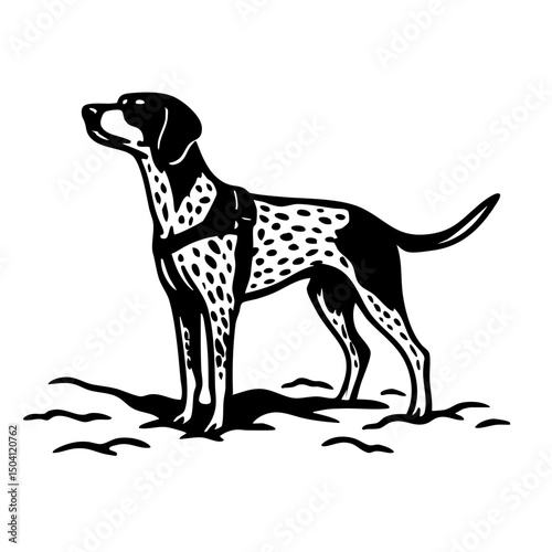 Hunting Dog Vector SVG Clipart illustration