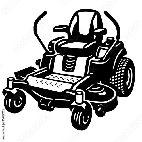 Zero Turn Lawn Mower Vector SVG Clipart illustration