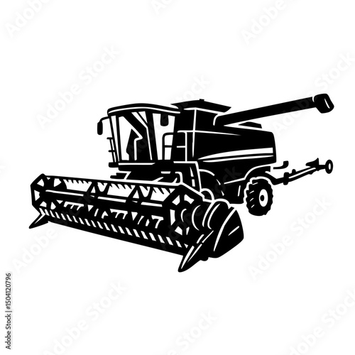 Combine Harvester Vector SVG Clipart illustration