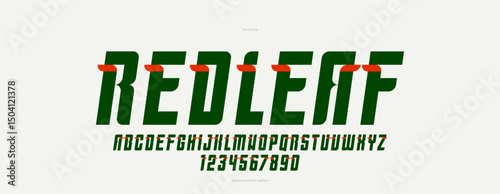 Floral display italic font for logos and headlines, posters and advertising alphabet letters and numbers typeface, beautiful and elegant typography for natural eco product or brand.