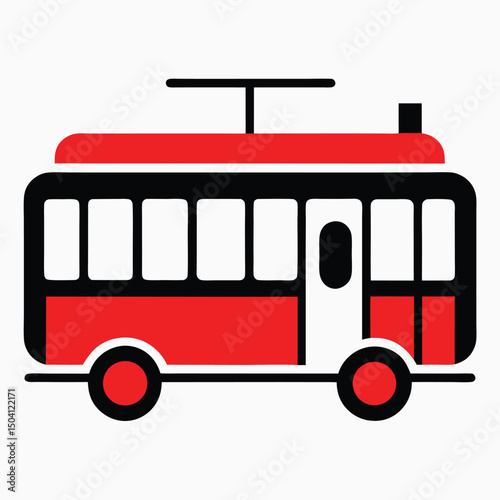 Red London double decker bus vector illustration isolated on white