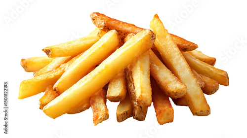 Crispy French Fries Isolated on Transparent Background