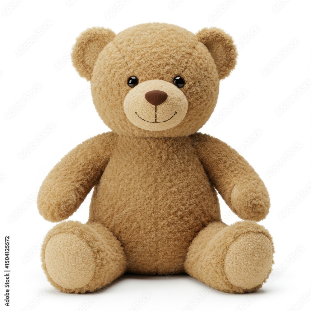 Fototapeta premium Soft plush teddy bear sitting with a friendly expression 