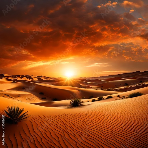 sunset in the desert