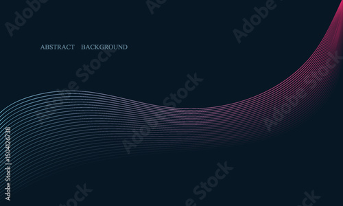 Dark abstract background with glowing wave lines.