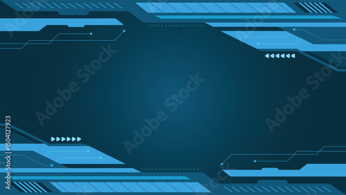 Modern technology background featuring blue tones circuit patterns and futuristic interface layout perfect for tech presentations banners and digital innovation themes