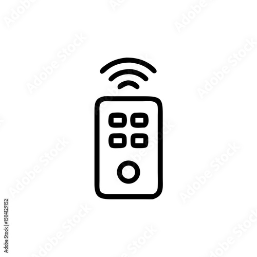 Remote control device with buttons and signal waves   photo