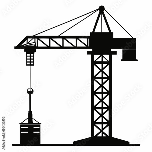 crane silhouette vector