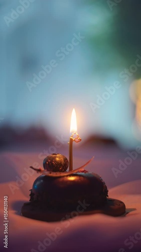 Wallpaper Mural A Tranquil Candle Flame Glows Softly in Gentle Light Creating a Serene and Peaceful Ambiance for All Torontodigital.ca