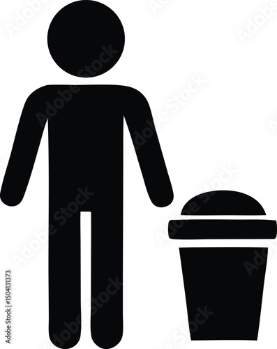 Simple pictogram illustrating waste disposal responsibility