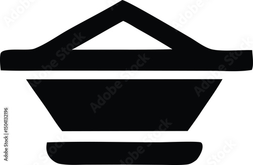Abstract geometric black and white vessel icon graphic design element