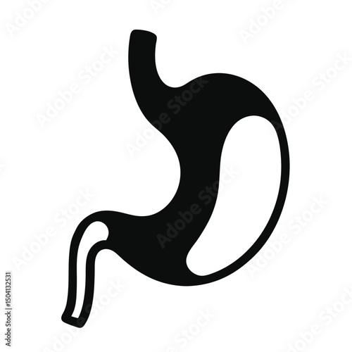 "Human Stomach Icon – Vector Illustration of Digestive Organ for Medical Infographics, Healthcare Education, Anatomy Diagrams, and Gastrointestinal System Awareness Designs"