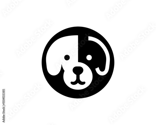 Flat design dog logo for brand identity