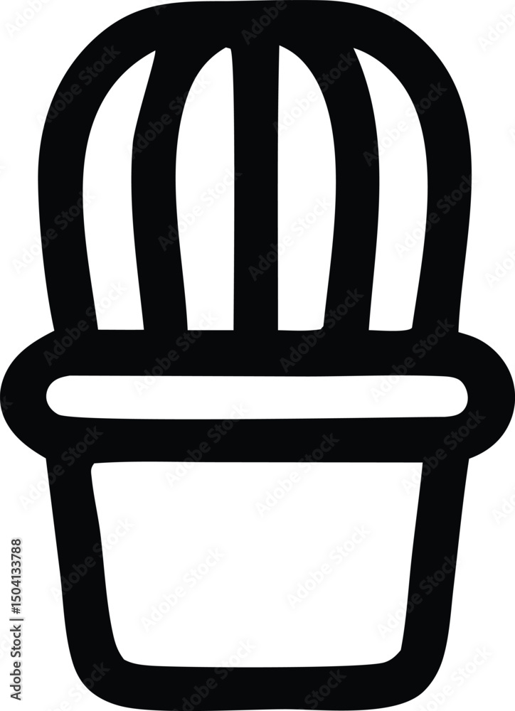 Simple line drawing of a cactus in a pot a minimalist illustration of a potted desert plant Simple line drawing of a cactus in a pot a minimalist illustration of a potted desert plant